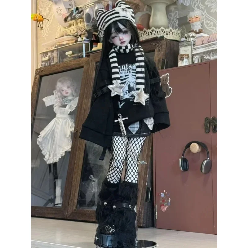 1/4 인형용 BJD 인형 옷 블랙 화이트 바지 스커트 세트 인형 의류 액세서리(인형 없음)