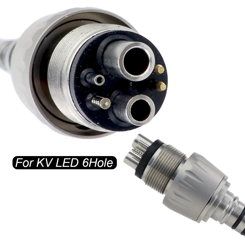 Dental Coupler LED 6Holes Coupling for KV Multiflex Fiber Optic Connector High Speed Handpiece Air Turbine Quick Adaptor