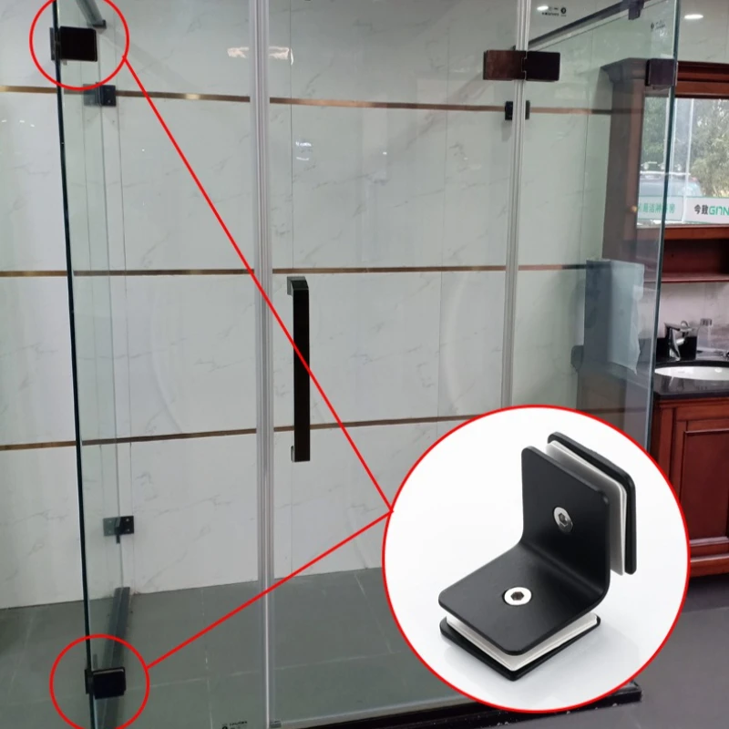 90 Degree Stainless Steel Glass Clamp for Glass, Shower Room Partition Balcony Railing Balustrade Fixing Bracket