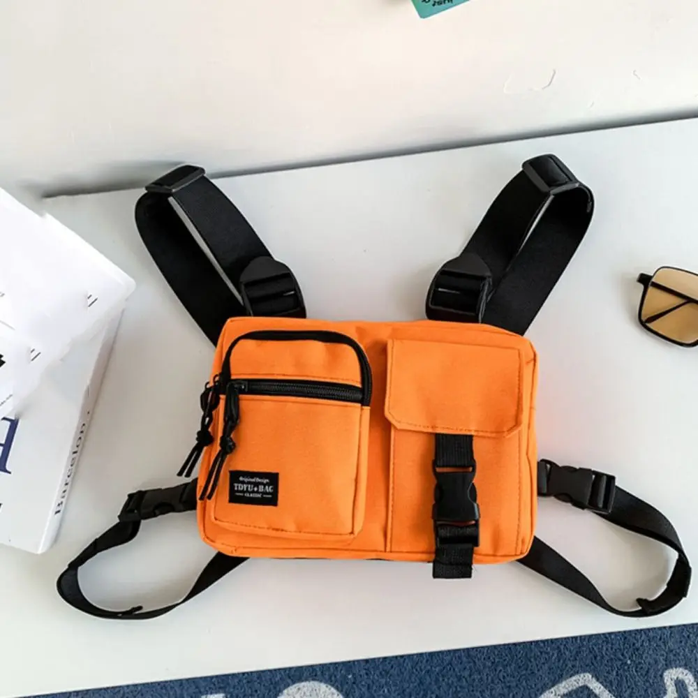 Zipper Double Shoulder Chest Bag Oxford Cloth Large Capacity Men' S Vest Bag Multi Functional Waistcoat Bag