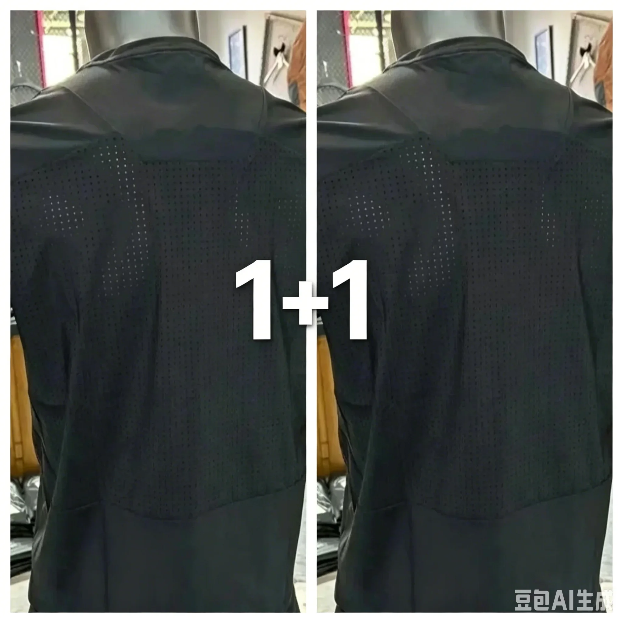 2Pcs Men Quick Dry Sport T-shirt Breathable Mesh Back Gym Running Tops 1+1 Black White Athletic Shirts