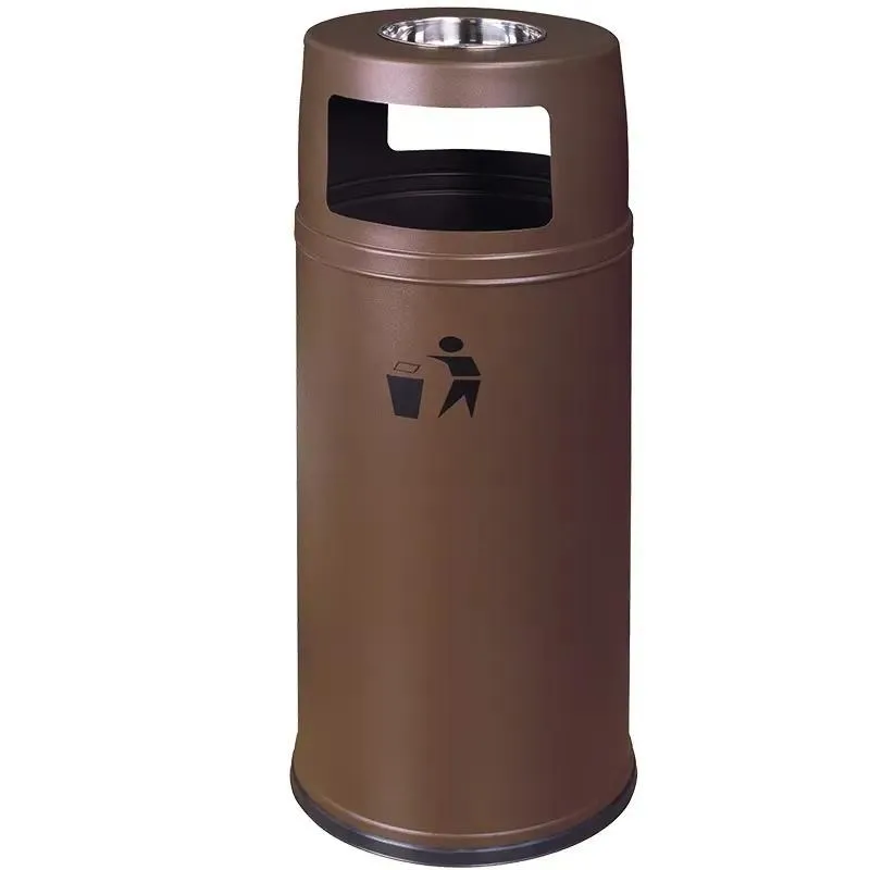 90 liters environmentally friendly uncovered recycled stainless steel round outdoor hotel lobby airport public ashtray trash