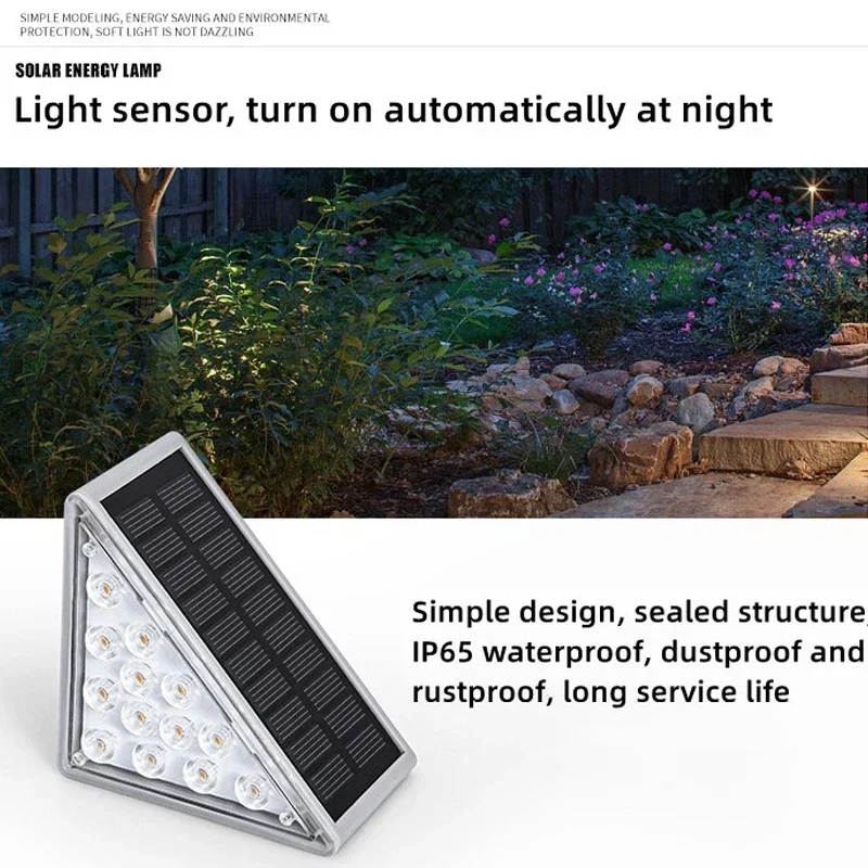 Imagem -04 - Luz Solar Led ao ar Livre Escadaria Jardim Corredor Iluminação do Pátio Decoração da Atmosfera