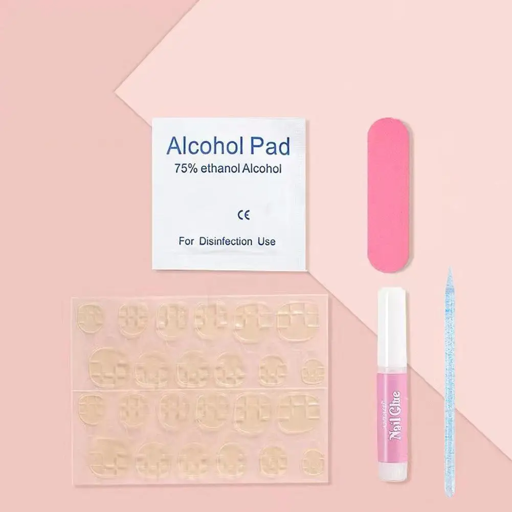 4/5/6PCs Press On Nail Tool Kit - Nail Glue, Mini Nail File And Shine Nail Buffer Block, Acrylic Sticks, Prep Pads For Nail H3M1