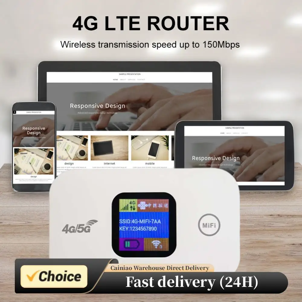 

4G LTE WiFi Pocket WiFi Router Portable Mobile Hotspot 150Mbps 4G Wireless Router with SIM Card Slot Wide Coverage Broadband