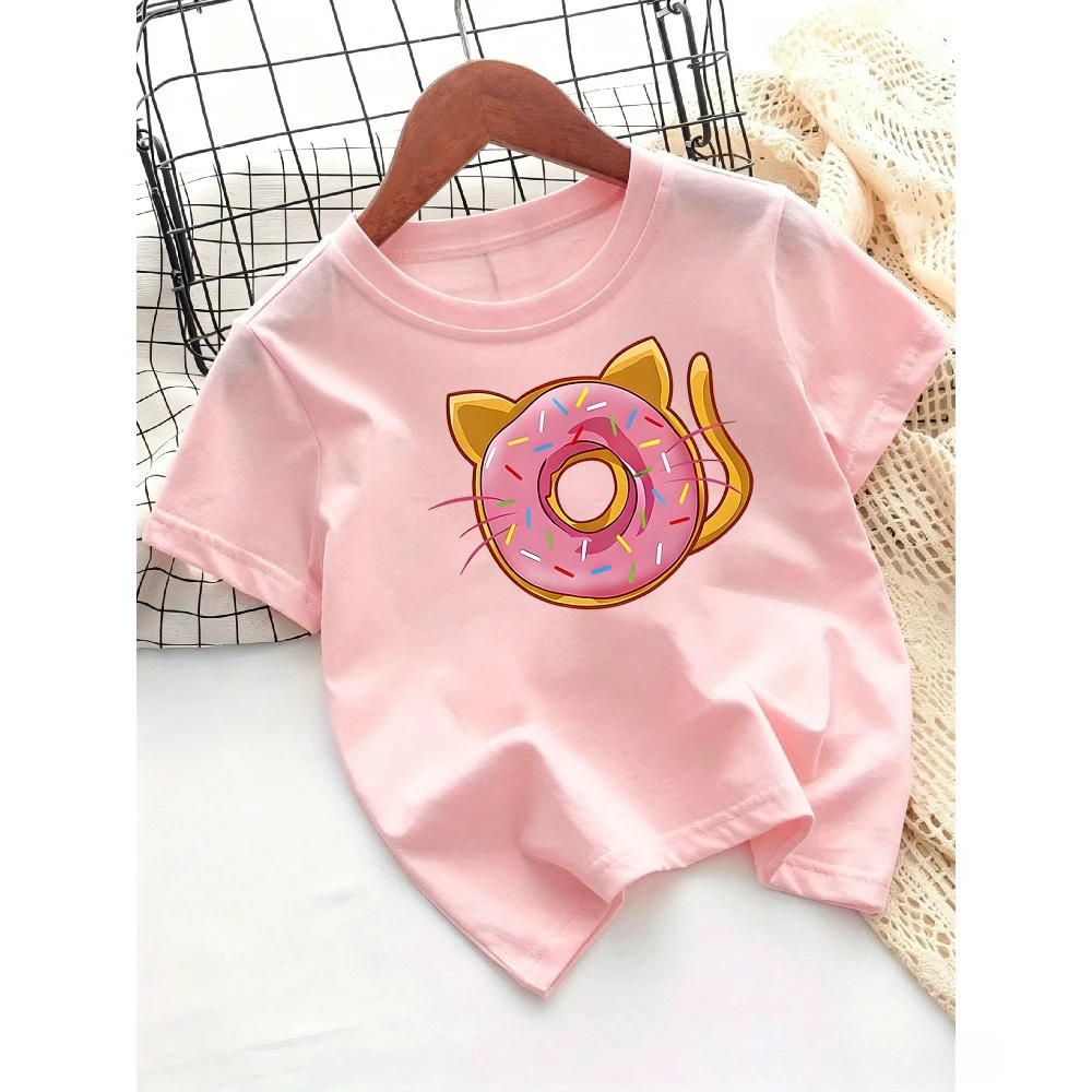 Summer Children's T-sleeve New Loose Comfortable Soft Skin Friendly Casual and Fashionable Donut Short Sleeved Top