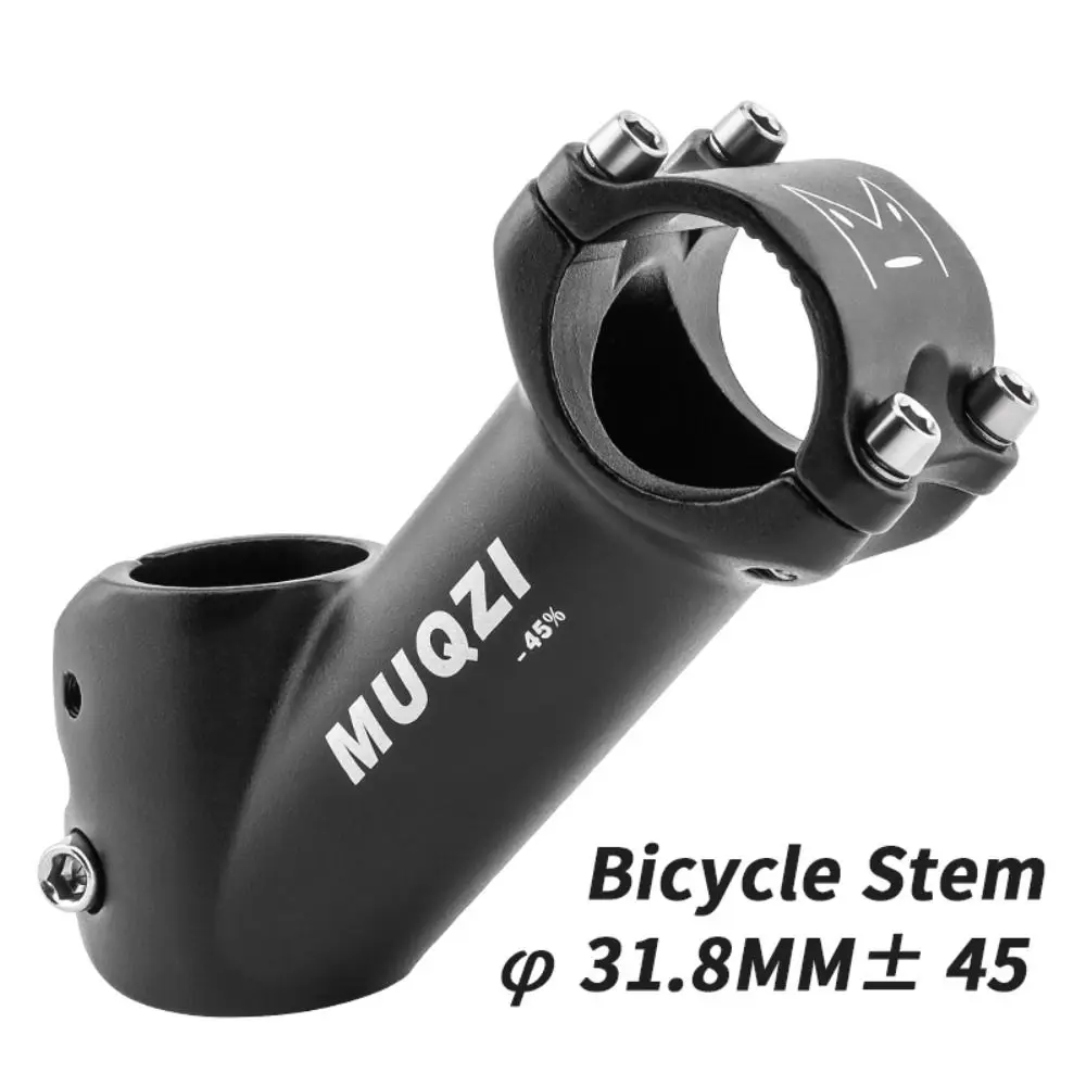 Aluminum Alloy 45 Degree Bike Stem 65mm Anti-slip MTB Riser Stem 31.8mm Fork 28.6 Height Increase Bicycle Handlebar Stem Cycling