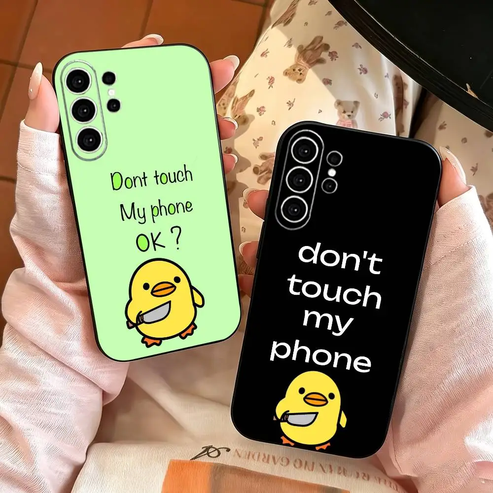 Funny Dont touch my phone Phone Case For Samsung S26,S25,S24,S23,S22,S21,S30,Ultra,Plus,Fe,Soft Silicone Black Cover