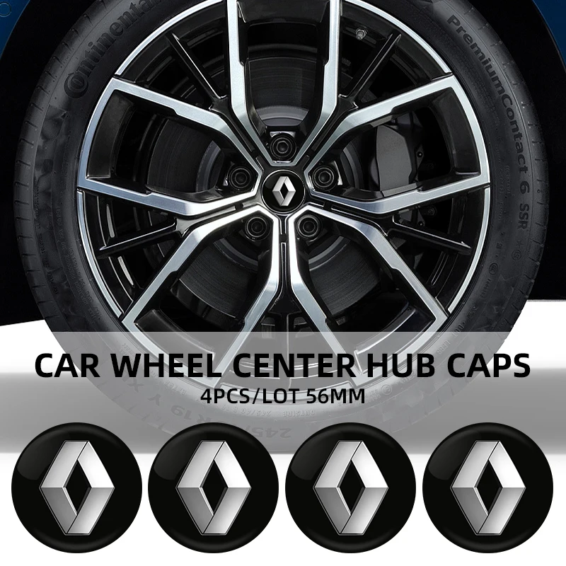 4Pcs 56MM Car Wheel Center Hub Caps Logo Cover Accessories For Renault Captur Megane Clio Arkana Line Koleos Kwid Duster Kadjar