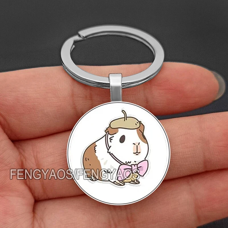 Cute Guinea Pig Keychains Lovely Hamster Key Chain for Door Mouse Purse Bag Keyring Gift for Women