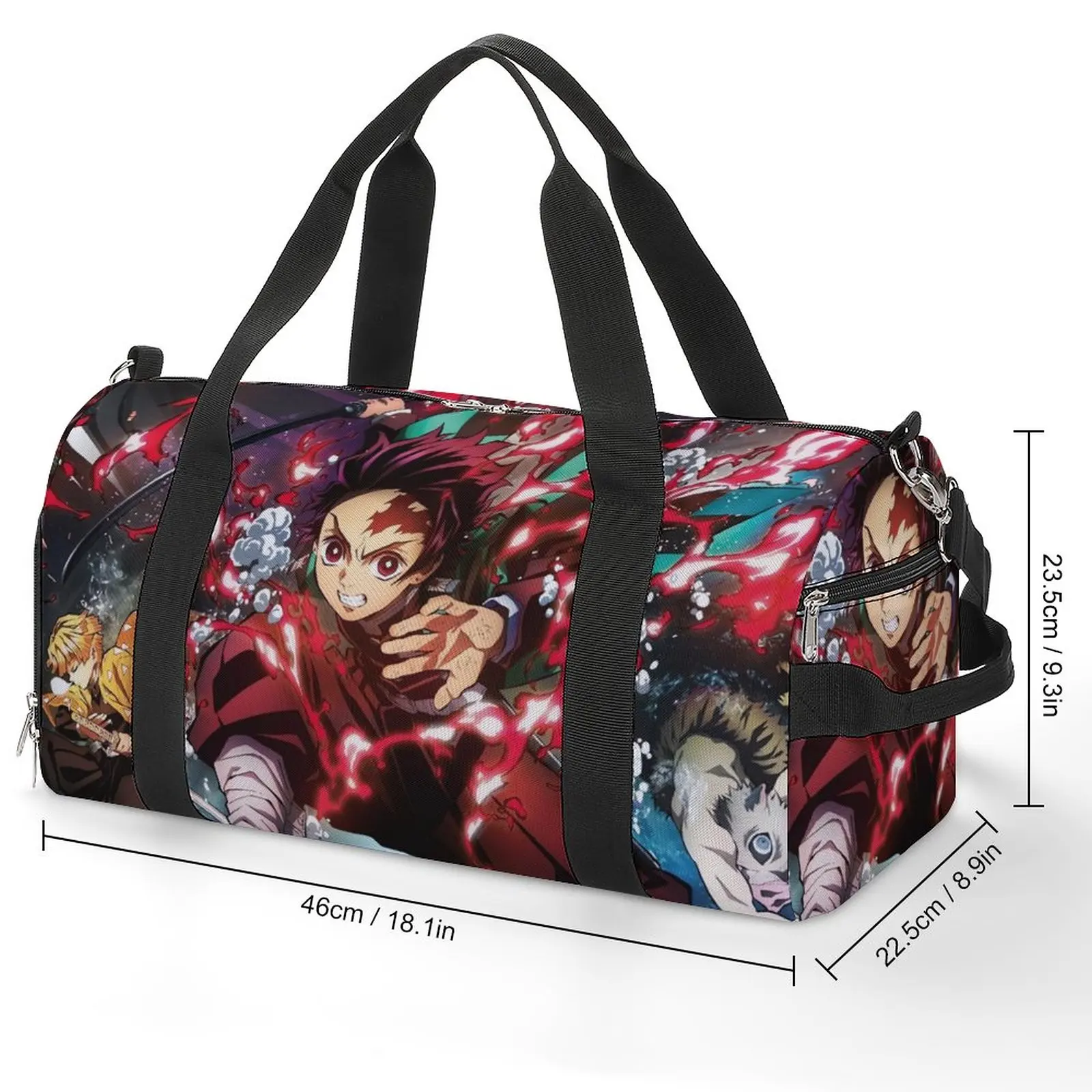 Demon Slayer Anime Gym Bag Funny Nezuko Swimming Sports Bags Couple Design Large Capacity Vintage Fitness Bag Outdoor Handbags