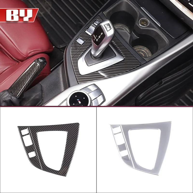 For BMW 1 2 Series F20 F21 F22 F23 2012-2019 ABS Carbon Fiber Car Center Shift Panel Frame Cover Sticker Car Interior Accessory