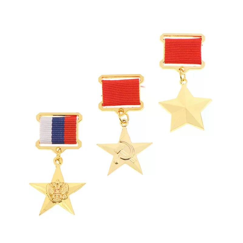 1pc Russia USSR Badge Lapel Pins Metal Badge Medal Souvenir Collection Labor Star
