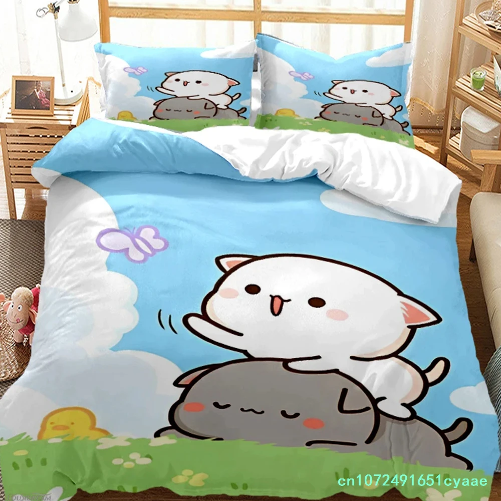 Cute Bubu Dudu Cartoon Bear Panda Duvet Cover Kawaii Bedding Sets Soft Quilt Cover And Pillowcases Single/Double/Queen/King Boys