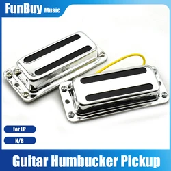 6 String Mini Electric Guitar Humbucker Pickup with Brass Cover Neck Bridge Pickup Chrome