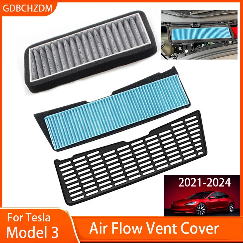 Car Air Filter Air Conditioner Cabin Filter Air Intake Grille Protective Cover For Tesla Model 3 2021 2022 Replacement Parts