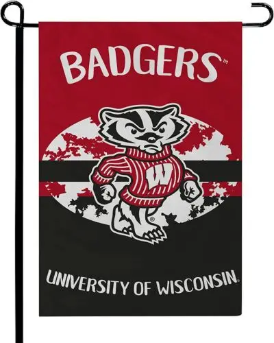 University of Wisconsin Badgers Double Sided Garden Flag Banner 12x18 Inch...