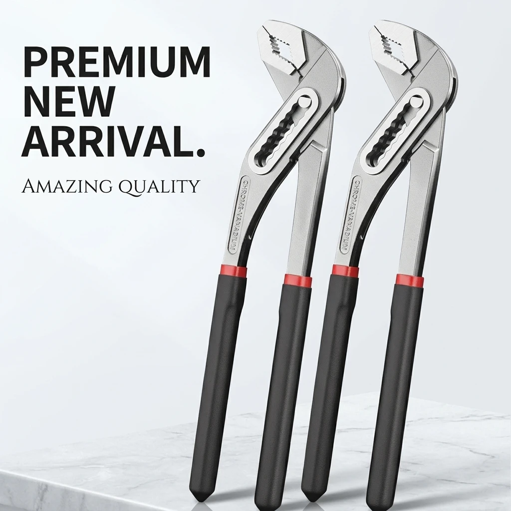 Water Pump Pliers 7-Position Adjustable Multi-functional Chrome Vanadium Steel Tongue and Groove Pipe Wrench