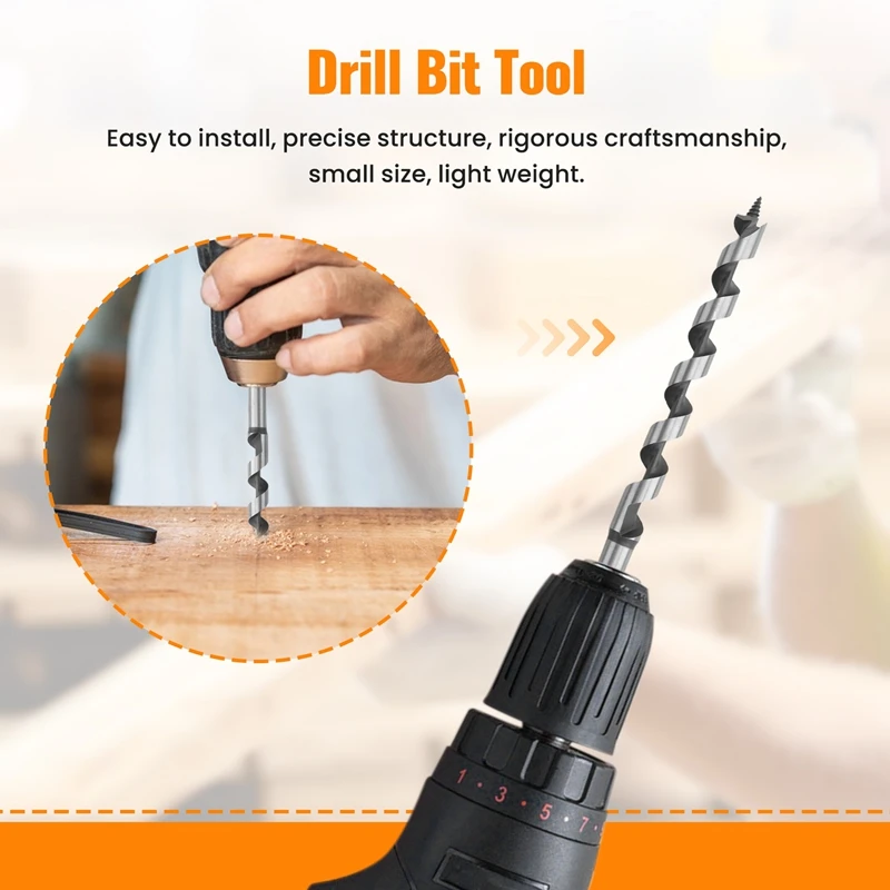 2025 جديد 5 قطعة 230 مللي متر عرافة عرقوب اضافية طويلة نقطة تويست اوجير الخشب لقمة ثقب مجموعة النجارة تويست مثقاب الخشب أداة مجموعة 6 8 10 12 14 #2