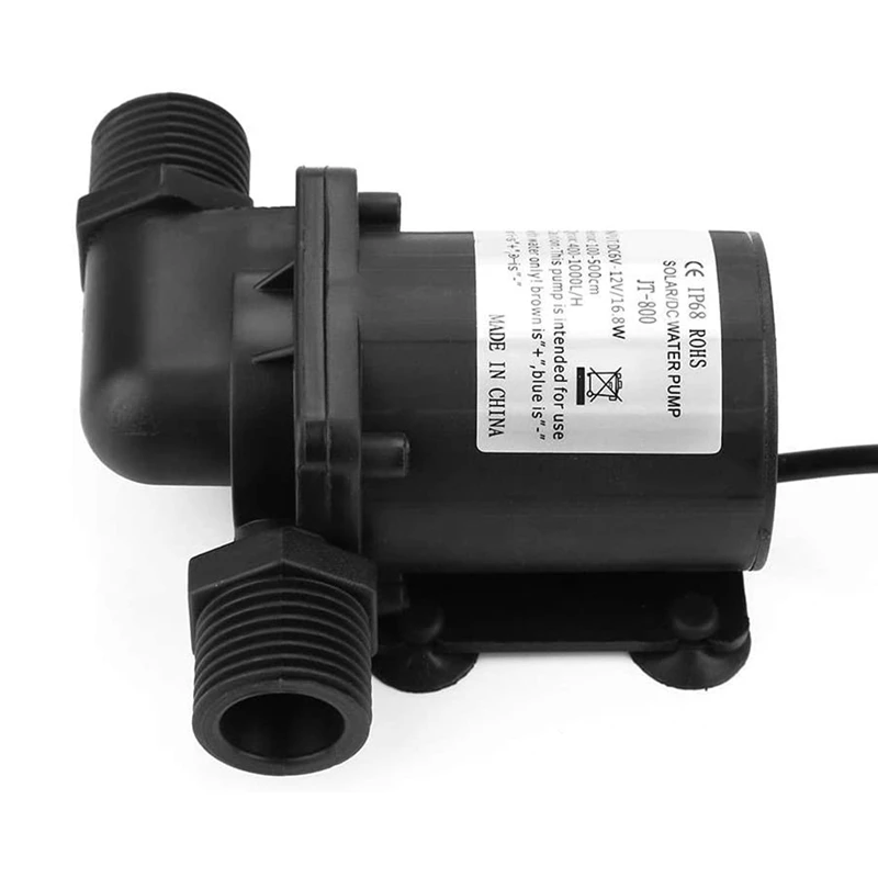 Pompa Air tanpa sikat, pompa air DC Mini JT-800D-12 12V 1,5 a 70 l/H untuk sistem sirkulasi kolam ikan kecil air mancur akuarium
