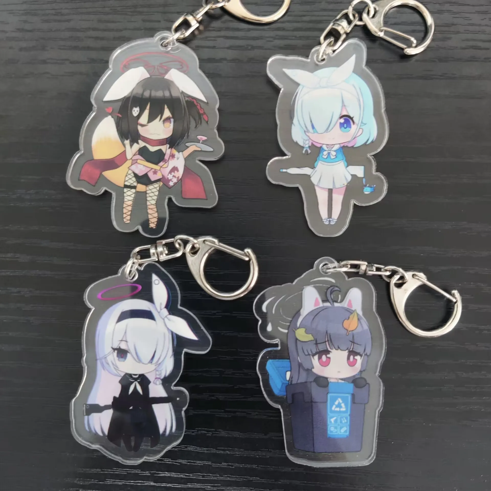 Hot Anime Blue Archive Game Figures Kasumizawa Miyu Kasuga Tsubaki Acrylic Keychains Hayase Yūka Kawaii Bag Pendant Decor Gift