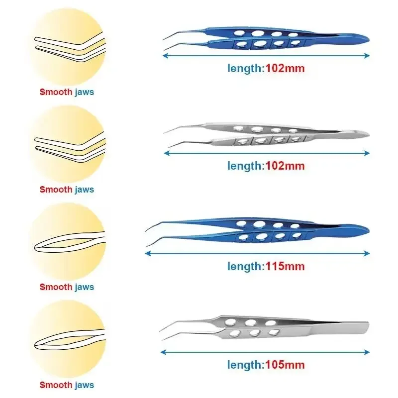Stainless/Titanium Mcphersons Lens Forceps Lens Implantations Forceps Ophthalmics Forceps Tweezerss Ophthalmics Instruments