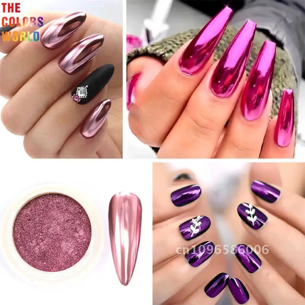 TCT-795 เพิร์ลกระจกเล็บผงที่มีสีสัน UV เจล Auroras เล็บ METALLIC Art Chrome Manicuring ฝุ่นผลตกแต่งเม็ดสี