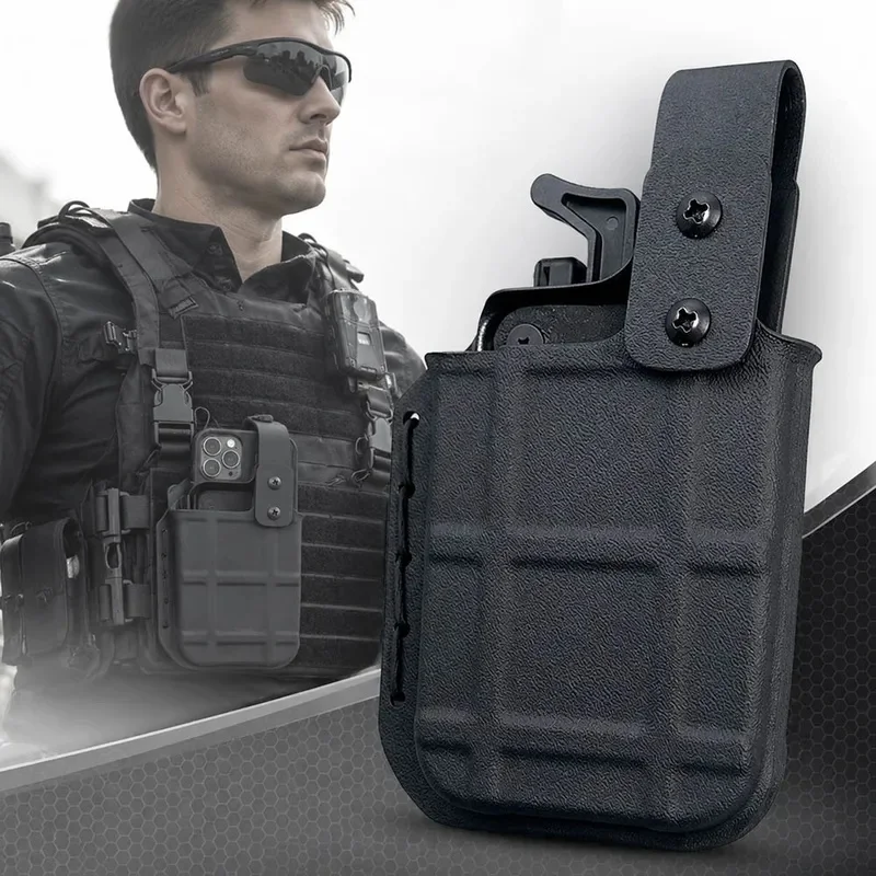 Premium Tactical Quick Draw Phone Holster Molle MPhone Storage Case Durable Drop-Proof EDC Protection Cover for Camping Hunting