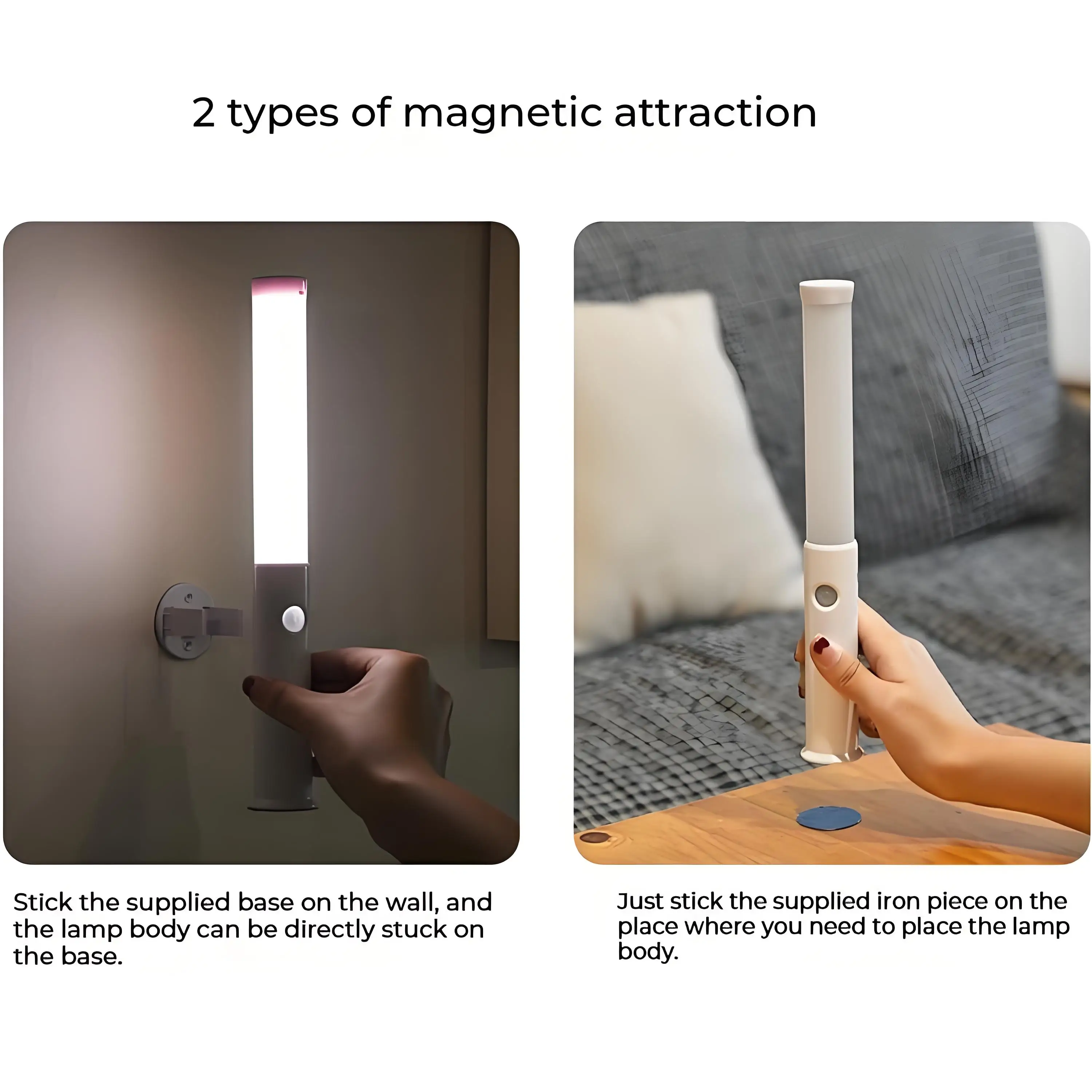 LED Motion Sensor USB Night Light Magnetic Wall Lamp Kitchen Cabinet Closet Light Home Staircase Bedroom Lamp Bedside Lighting