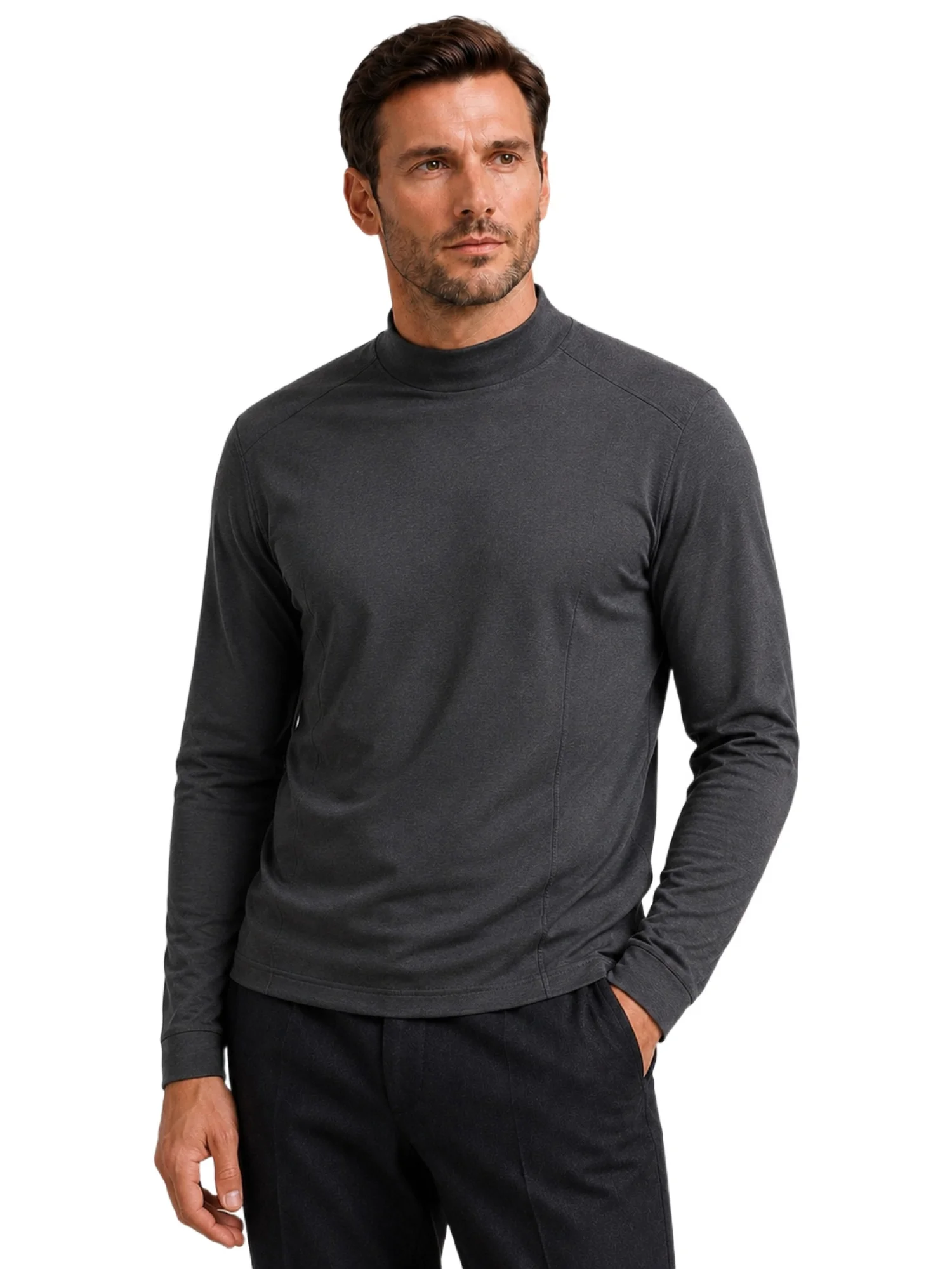 AIOPESON Herren Kunstkaschmir Rollkragenpullover, Einfarbig, Slim Fit, Strickpullover, Basis-Schicht-Oberteil, Warme Herbst-Winter-Bekleidung – Detail 8