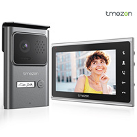 2-wire video doorphone doorbell intercom system for home, TMEZON 7-inch monitor camera,Remote Unlock/Night Vision/Touch buttton
