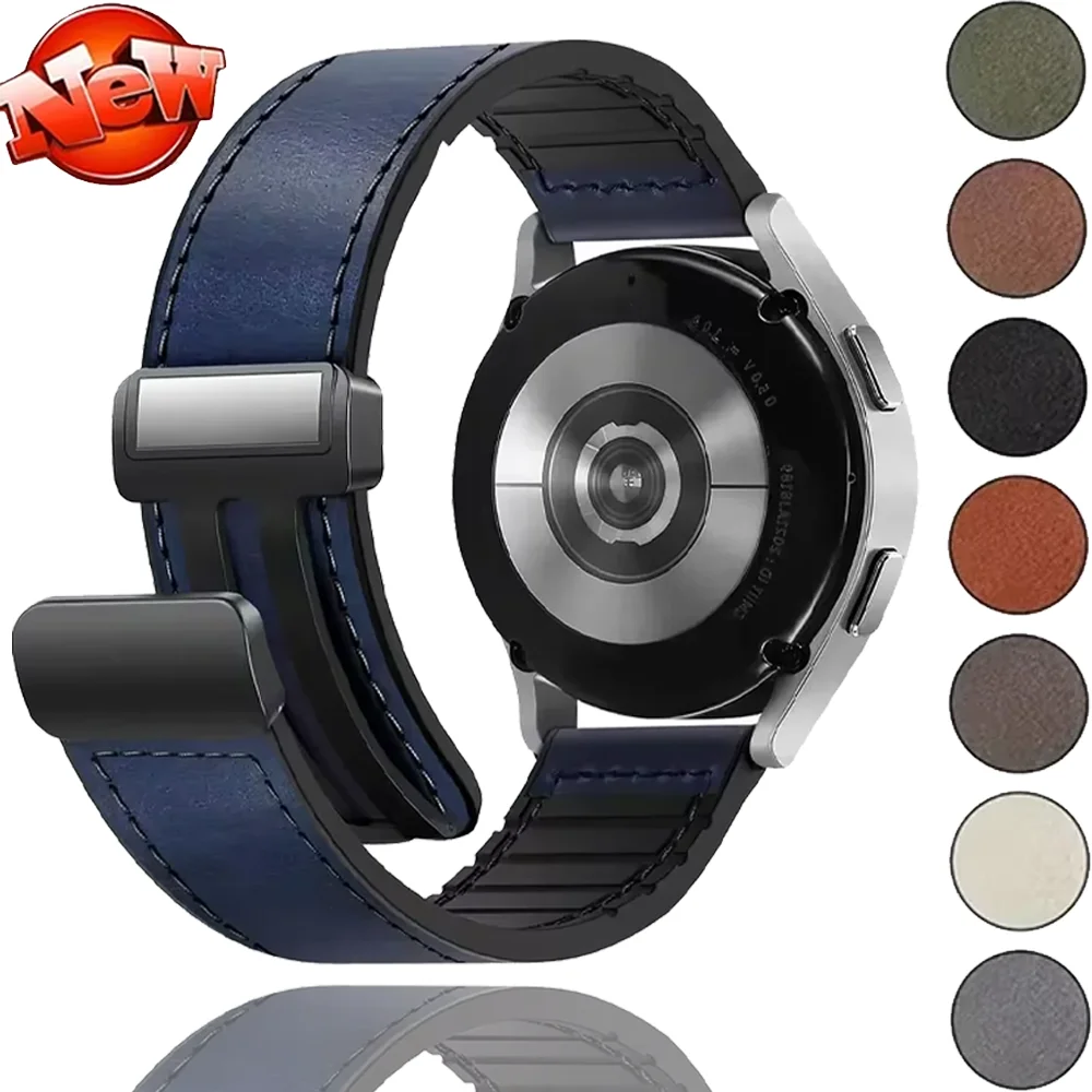 

Кожаный силиконовый ремешок 22/20 мм для Huawei Watch GT6-5 Pro, регулируемый браслет 46 мм, сменный ремешок для Samsung Galaxy Watch 7 6 5 4