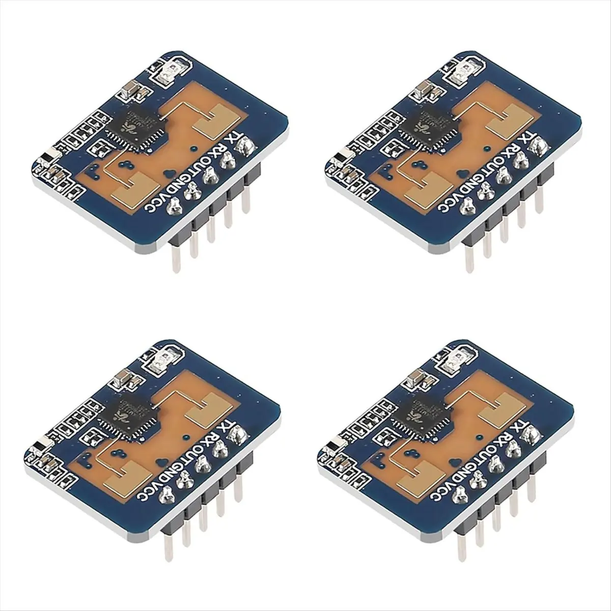 A89X 4pcs LD2410C Human Presence Radar Sensor Module HLK-LD2410 Millimeter Wave Non-Contact 24GHz ISM Band Serial Port