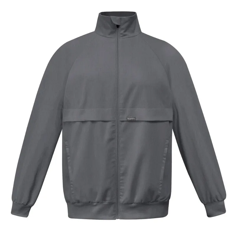 Unisex Solid Color Stand Up Collar Long Sleeved Medical Patrol Jacket with Built-in Pockets, Nurse Duty Patrol Work Uniform