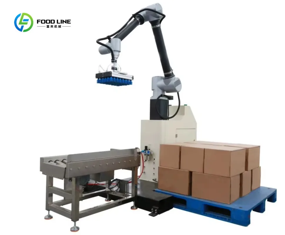 Customized Collaborative Robot Palletizer 30kg Carton Box Palletizing System with PLC Core Components