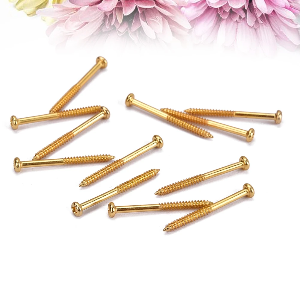 

12 Pcs Bass Accessory Screws Guitar Kit Pickup Gold Instrument Humbucker Mounting