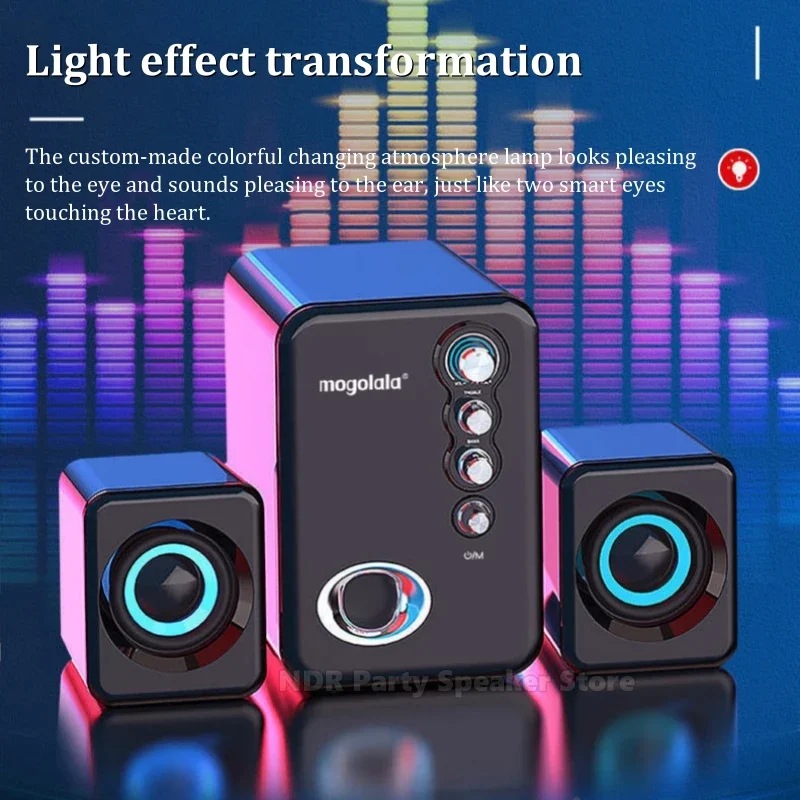 有線および無線のBluetoothコンピュータースピーカー,強力なサブウーファー,マルチメディアスピーカー,重低音サウンドボックス,PC,ラップトップに適しています