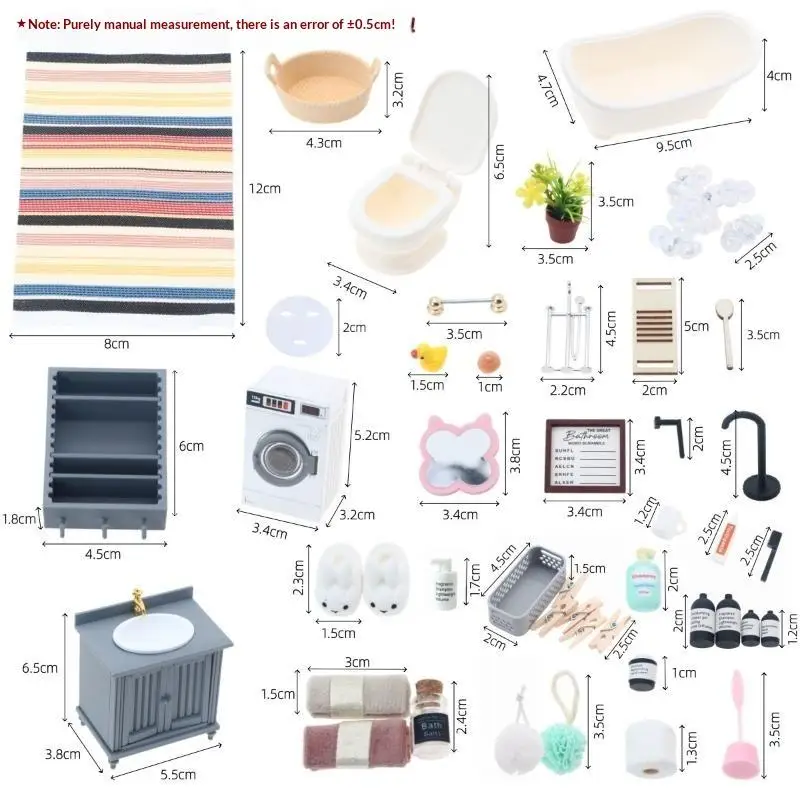 1:12 Dollhouse Miniature Washing Machine Model Rechargeable Simulated Lifelike Mini Decor for DIY Doll House Living Room Scene