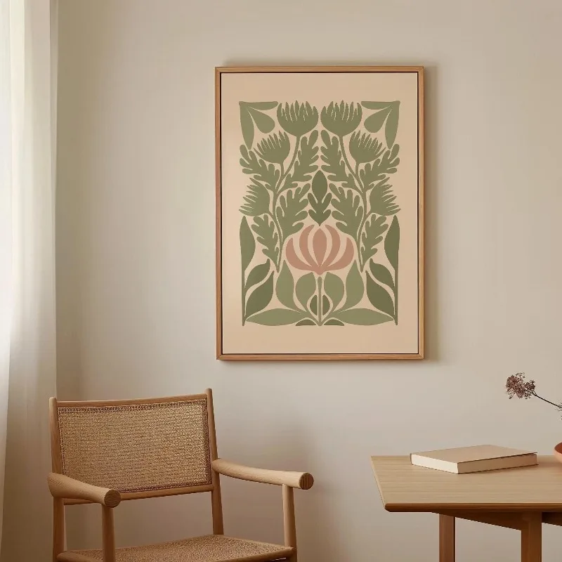 Matisse Style Abstract Leaf Flower Gallery Wall Set Neutral Boho Floral Cutout Canvas Prints Living Room Decor Unframed