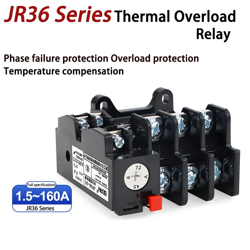 

JR36 Series thermal overload relay 380V temperature overload protector contactor JR36-20 motor JR36-63 160 high current 1.5-160A