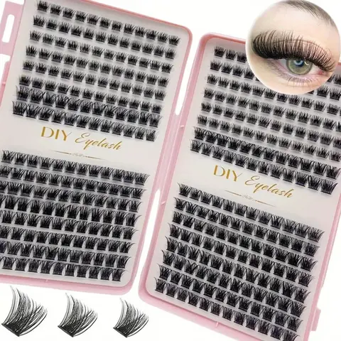 Eyelash Extension Kit - Individual Eyelash Set, D-Roll, Multiple Lengths, Odorless, Easy to Apply for Home Makeup