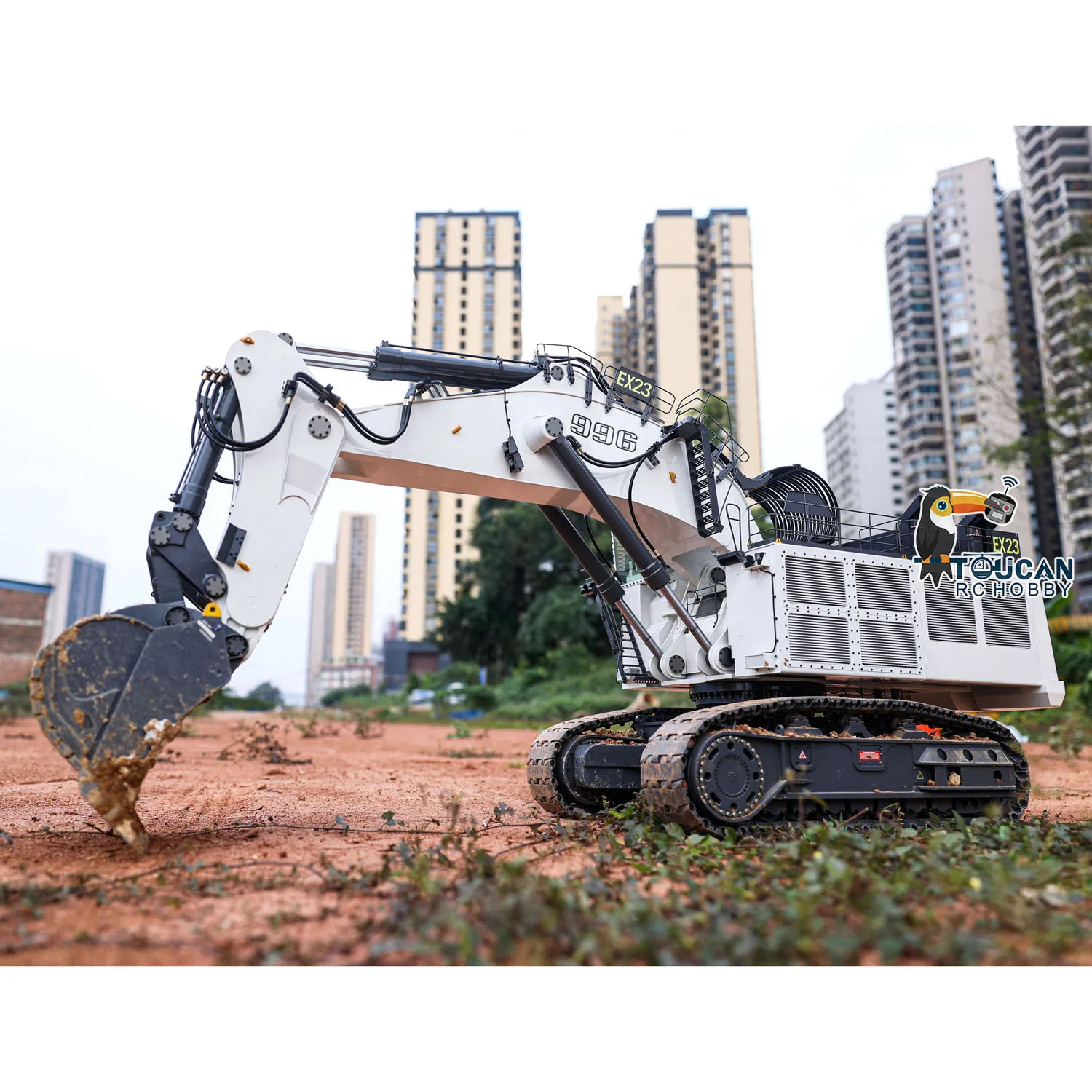1/20 Giant Mine RC Hydraulic Excavator High Simulation For K996 Remote Controller Ready to Run Black Smoking
