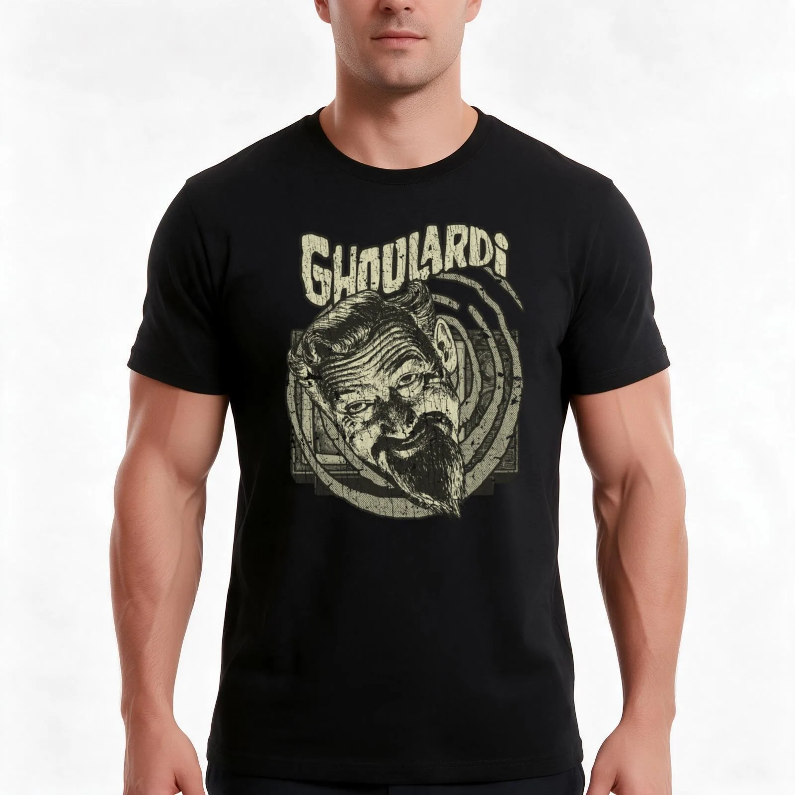 Ghoulardi Shock Theater 1963 T-Shirt, Summer Casual Cotton Tee, Oversized Streetwear Tops, Vintage Graphic Print, 100% Cotton