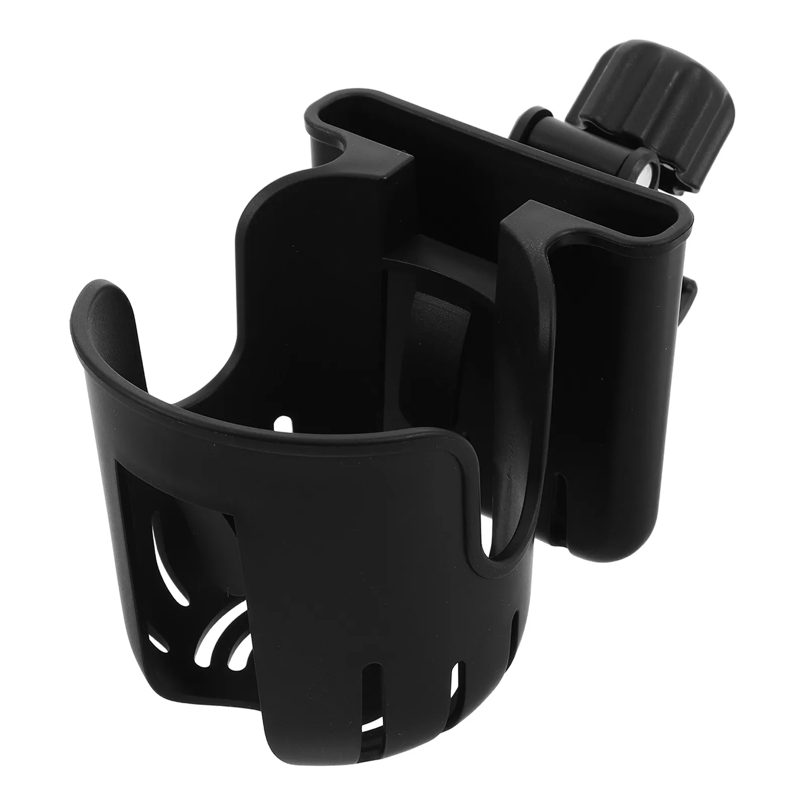 

Universal Stroller Cup Holder Black 2-in-1 Phone Mount Drink Organizer for Wheelchair Walker Bike Scooter Coffee Cup Holder