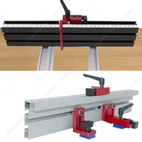 300-500mm Aluminium Profile Fence 75 Type Black Miter Track T-track DIY Tool Sliding Brackets T-Slot For Table Saw Woodworking