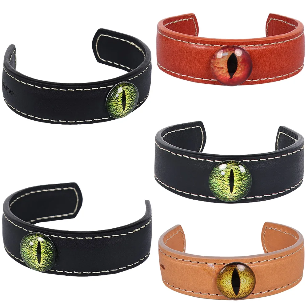 Halloween Cosplay Cowhide Bracelet Black brown Khaki Roleplay Hallowma Party Carnival Role Play Prop Outfits Accessories Costume