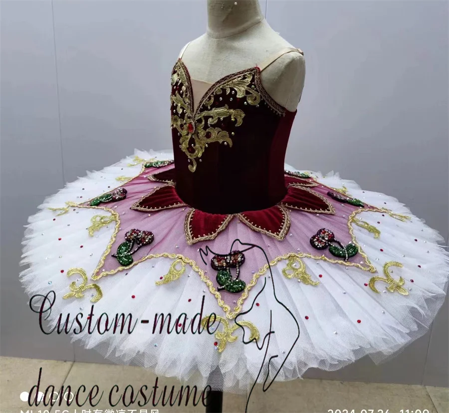 Ballet skirt dance dance costumes for women dress tulle skirt adult Ballet costumes  Cherry radish character dance costume Cherr