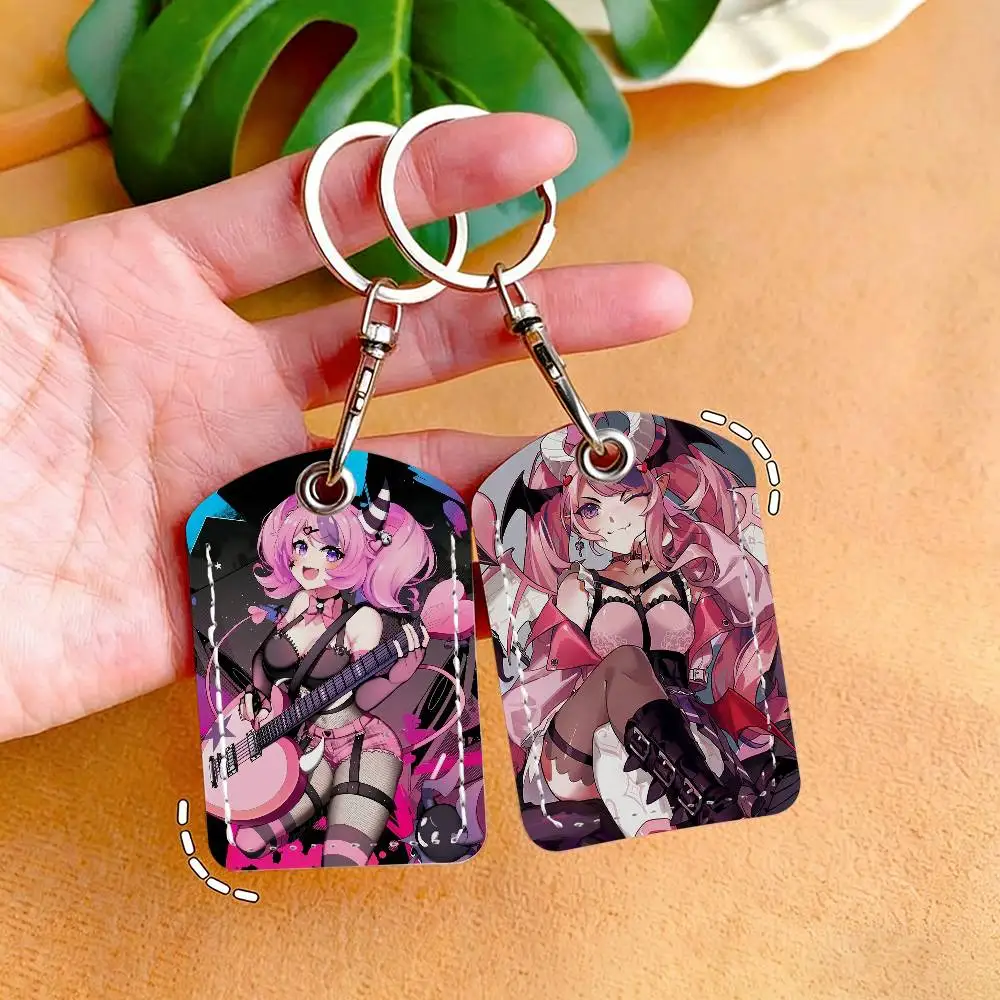 VTuber Ironmouse Card Holder With Keychain Executive Protection For Bank Credit Subway Bus Case