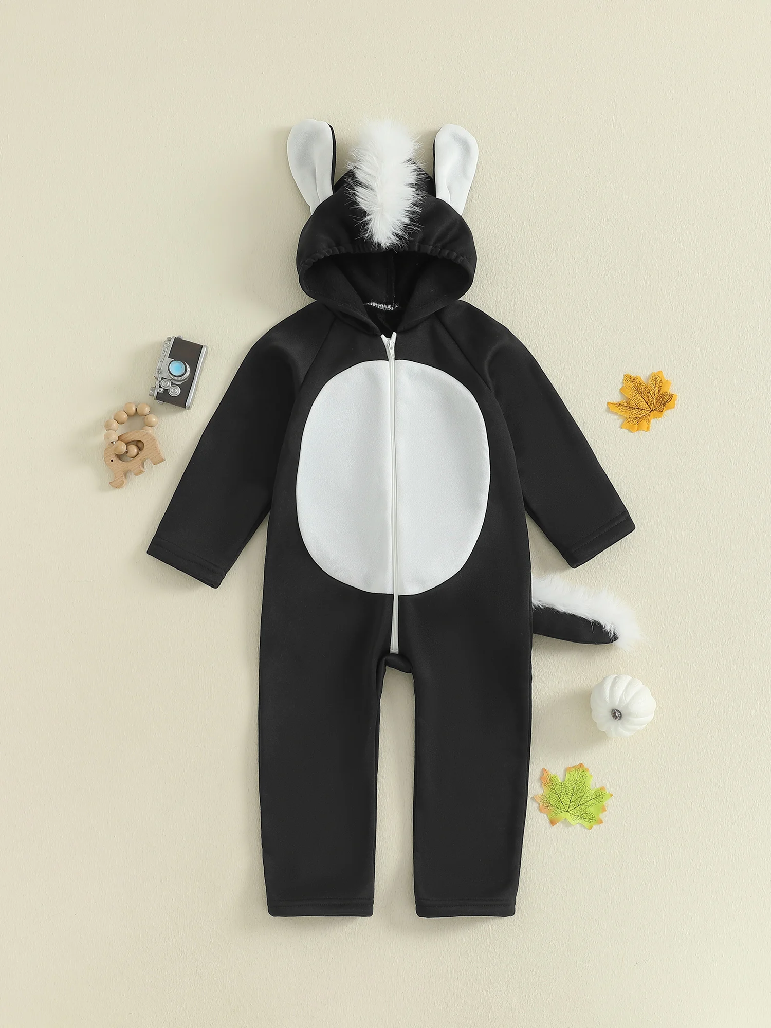 

Adorable Infant Girl Fox Stylish Animal Outfit with Ears and Tail Cozy Long Sleeve Hooded Bodysuit Jumpsuit