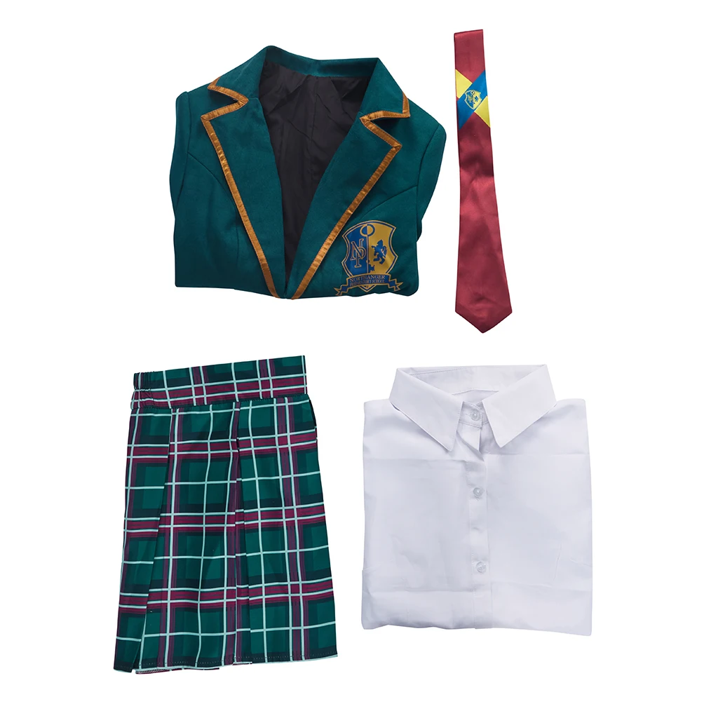 Lydia Cosplay Astrid Deetz Kostuum Dames Uniform Jas Rokken Pak Halloween Carnaval Party School Show Baljurk